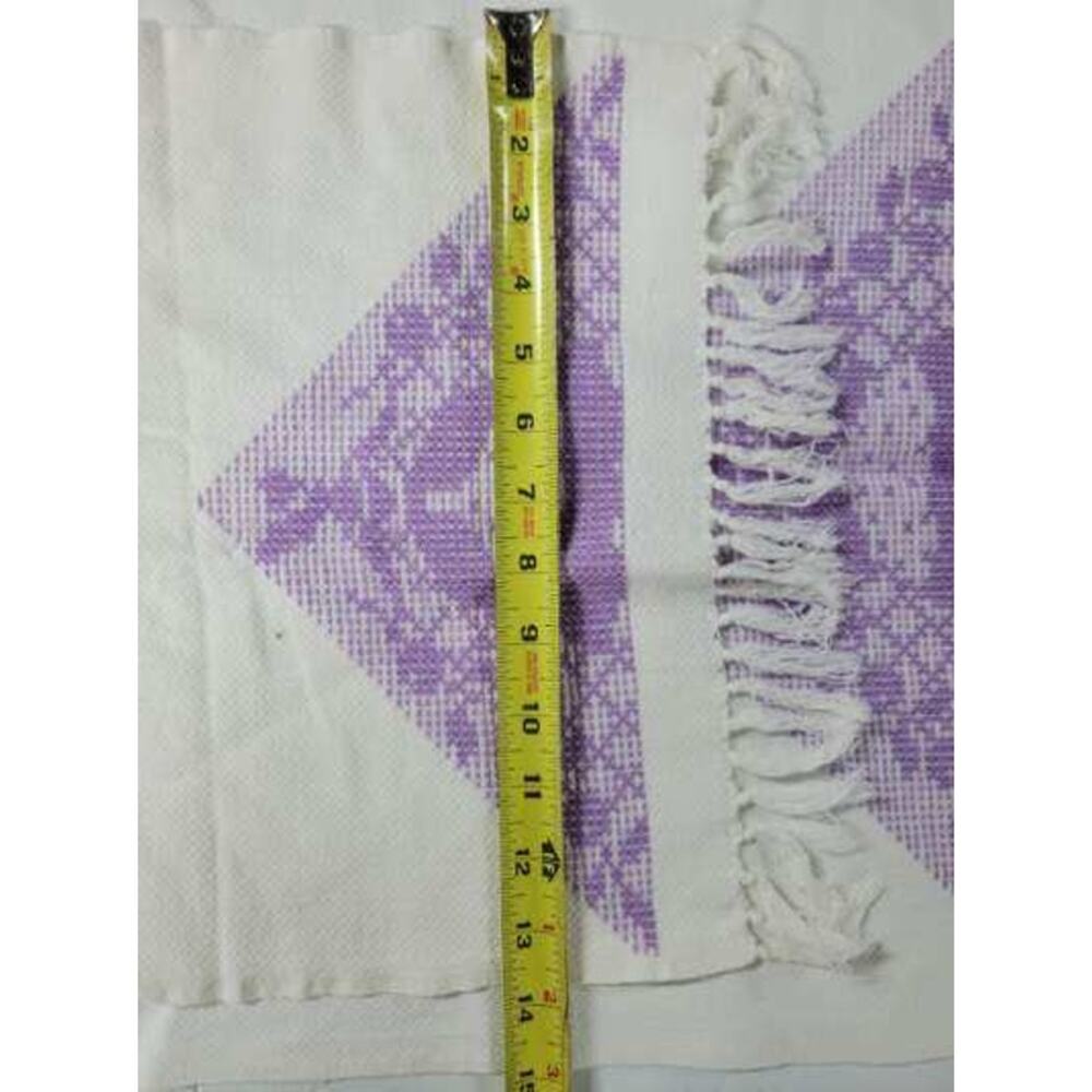 💜 Vintage Set of 4 Lavender Fringe Table Runners  – Boho Cottagecore Home Décor - Picture 8 of 8